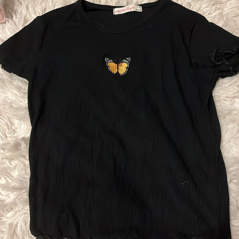 Black shirt butterfly